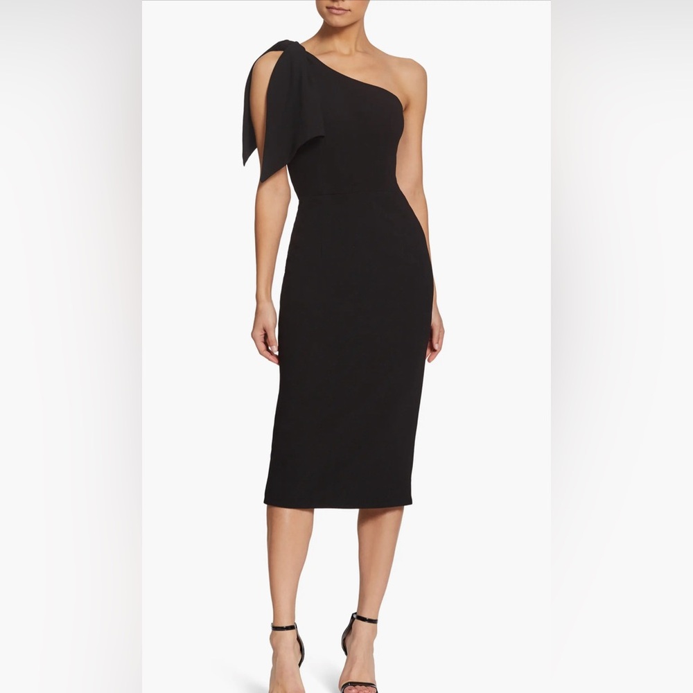 Dress The Population Tiffany One-Shoulder Midi Black Dress Size XXL NEW